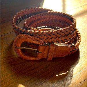 Brown braided belt